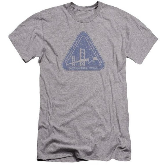 Trevco Star Trek & Distressed Logo Adult Cotton Premium Canvas Brand Slim Fit 30-1 T-Shirt, Athletic Heather - 2X