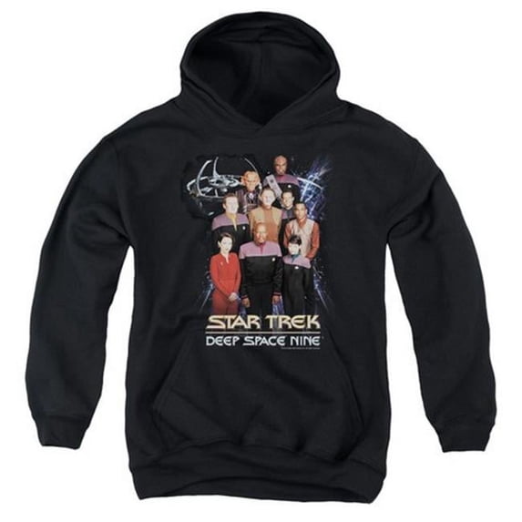 Trevco Star Trek-Ds9 Crew - Youth Pull-Over Hoodie - Black, Extra Large