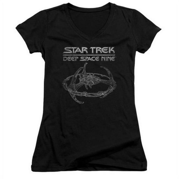 Trevco Star Trek-Ds9 Station - Junior Tee - Black- Small