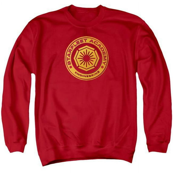 Trevco CBS839-AS-3 Star Trek & Engineering Adult Cotton & Polyster Crewneck Sweatshirt, Red - Large