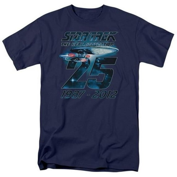 Trevco Star Trek-Enterprise 25 - Short Sleeve Adult 18-1 Tee - Navy- 4X