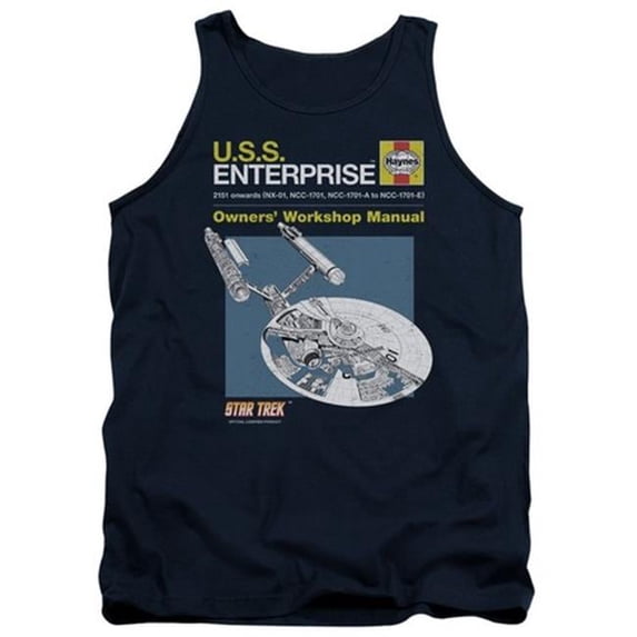 Trevco Star Trek-Enterprise Manual - Adult Tank Top - Navy- Small