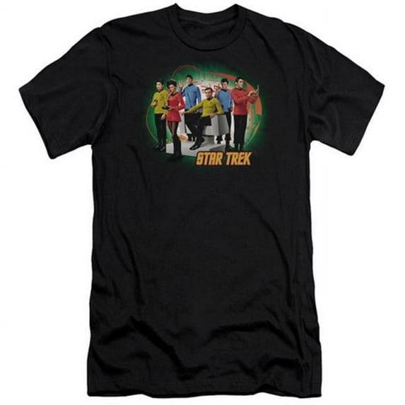 Trevco Star Trek-Enterprises Finest - Short Sleeve Adult 30-1 Tee - Black- Small