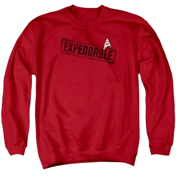 Trevco Star Trek & Expendable Long Sleeve Adult Crewneck Sweatshirt, Red - 2X