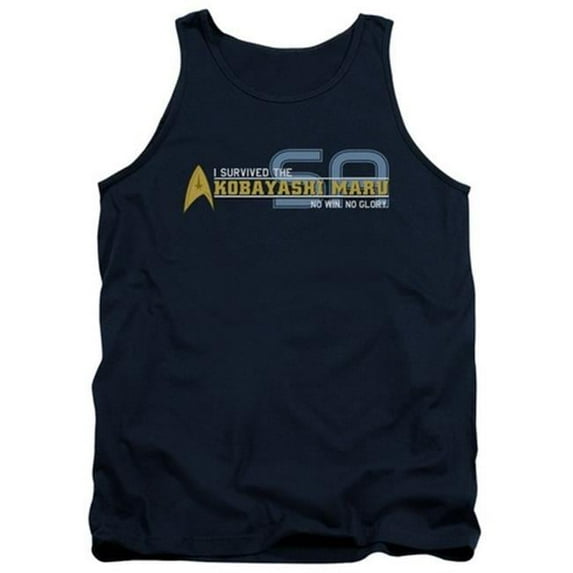 Trevco Star Trek-I Survived - Adult Tank Top - Navy- Medium