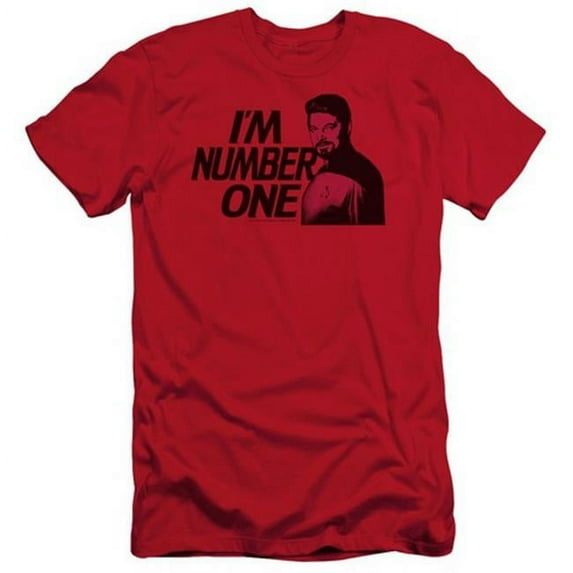 Trevco Star Trek-Im Number One - Short Sleeve Adult 30-1 Tee - Red- Medium