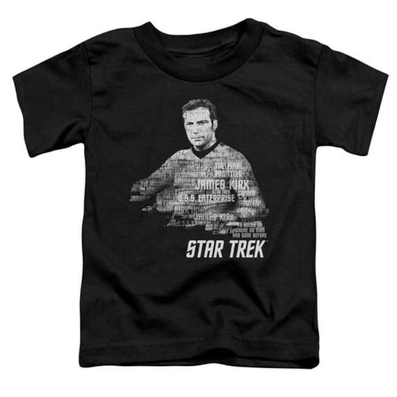 Trevco Star Trek-Kirk Words - Short Sleeve Toddler Tee - Black- Large 4T