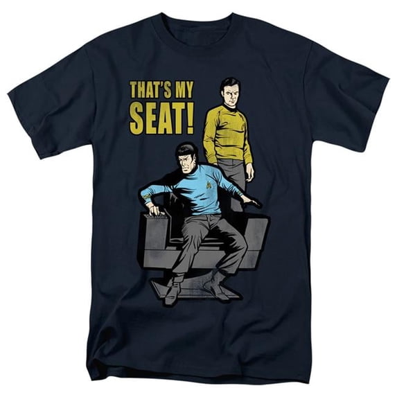 Trevco Star Trek & My Seat-Short Sleeve Adult 18-1 T-Shirt, Royal Blue - 5X