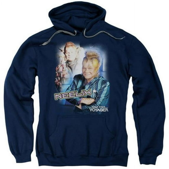 Trevco Star Trek-Neelix - Adult Pull-Over Hoodie - Navy- Large