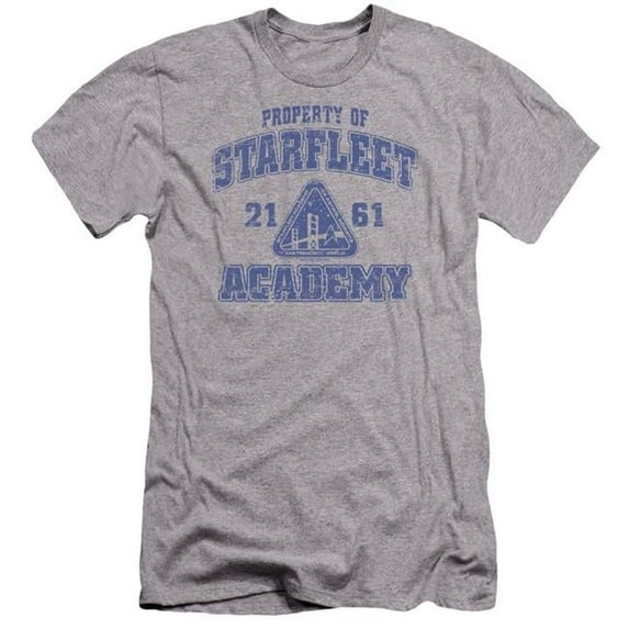 Trevco Star Trek & Old School Adult Cotton Premium Canvas Brand Slim Fit 30-1 T-Shirt, Athletic Heather - 2X