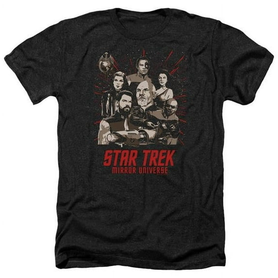 Trevco Star Trek & Poster Adult Regular Fit Heather Short Sleeve T-Shirt, Black - Medium