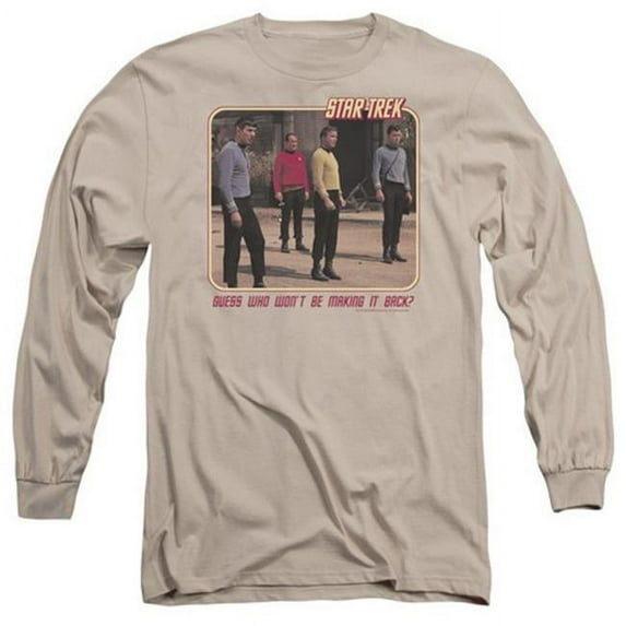 Trevco Star Trek-Red Shirt Blues - Long Sleeve Adult 18-1 Tee - Sand- Extra Large