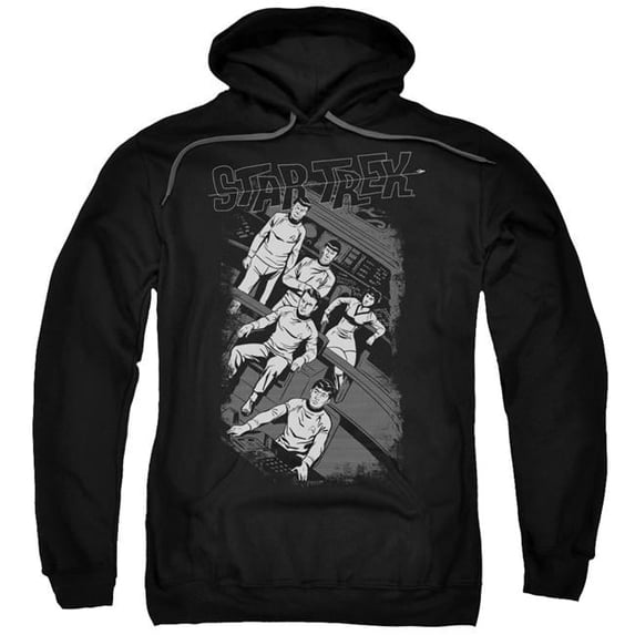 Trevco Star Trek & Retro Tilted Bridge Adult Cotton & Polyster Pull-Over Hoodie, Black - 5X