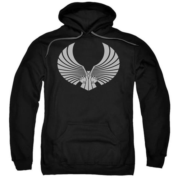 Trevco Star Trek-Romulan Logo - Adult Pull-Over Hoodie - Black- Small