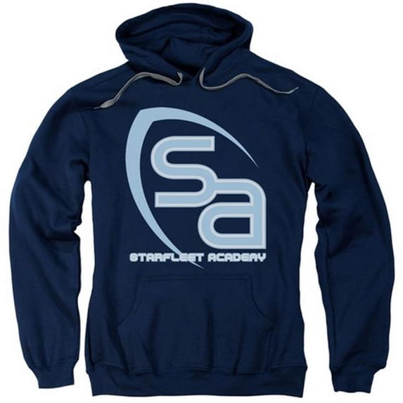 Trevco Star Trek-Sa Logo - Adult Pull-Over Hoodie - Navy- Small