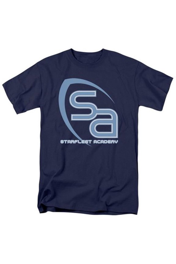 Trevco Star Trek-Sa Logo - Short Sleeve Adult 18-1 Tee - Navy- Medium