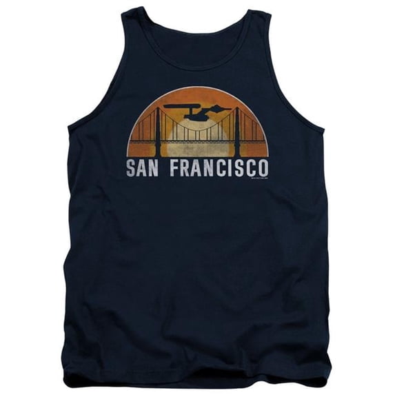 Trevco CBS2345-TK-5 Star Trek & San Francisco Trek Adult Tank Top, Navy - 2X