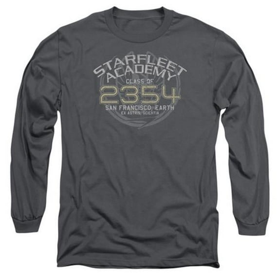 Trevco Star Trek-Sisko Graduation - Long Sleeve Adult 18-1 Tee - Charcoal- 2X