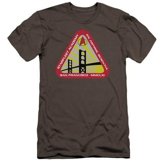 Trevco CBS460-PSF-5 Star Trek & Starfleet Academy Premium Canvas Adult Cotton Slim Fit 30-1 T-Shirt, Charcoal - 2X