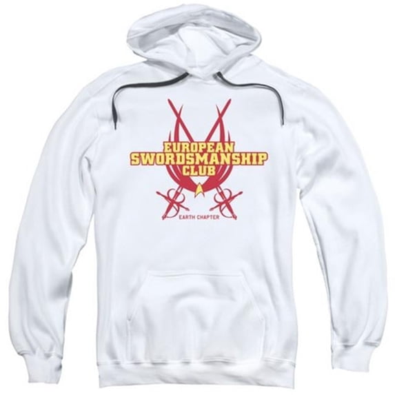Trevco Star Trek-Swordsmanship Club - Adult Pull-Over Hoodie - White- 3X