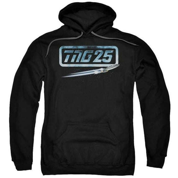 Trevco Star Trek & TNG 25 Enterprise Adult Pull-Over Hoodie, Black - 5X