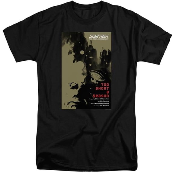Trevco Star Trek & TNG Season 1 Episode 16 Short Sleeve Cotton Adult Tall Fit T-Shirt, Black - Extra Large