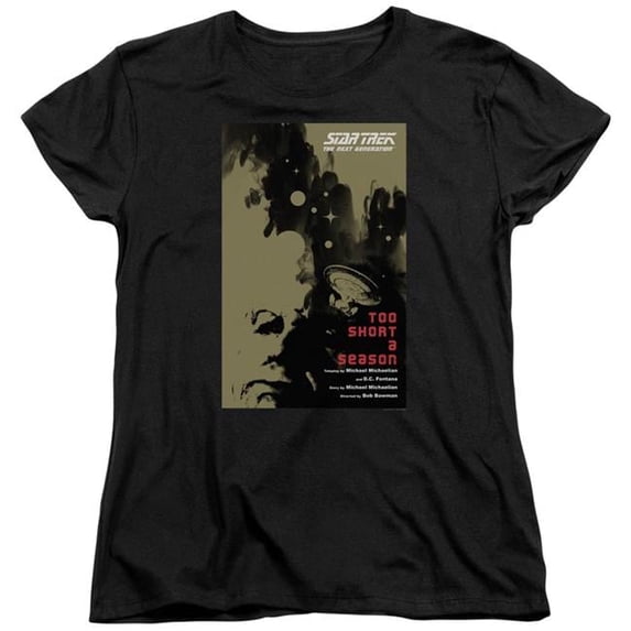 Trevco Star Trek & TNG Season 1 Episode 16 Short Sleeve Cotton Womens T-Shirt, Black - Medium