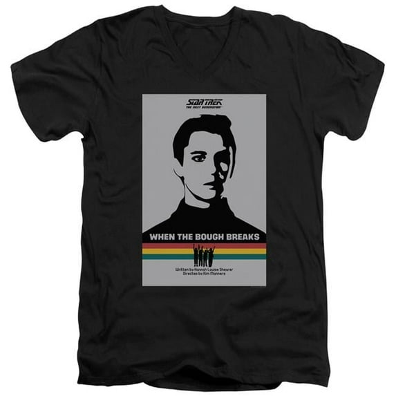 Trevco Star Trek & TNG Season 1 Episode 17 Short Sleeve Cotton Adult Slim Fit V-Neck 30-1 T-Shirt, Black - Small
