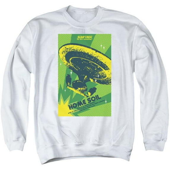 Trevco CBS2034-AS-5 Star Trek & TNG Season 1 Episode 18 Adult Crewneck Sweatshirt, White - 2X