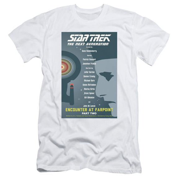 Trevco Star Trek & TNG Season 1 Episode 2 Short Sleeve Cotton Adult Slim Fit 30-1 T-Shirt, White - 2X