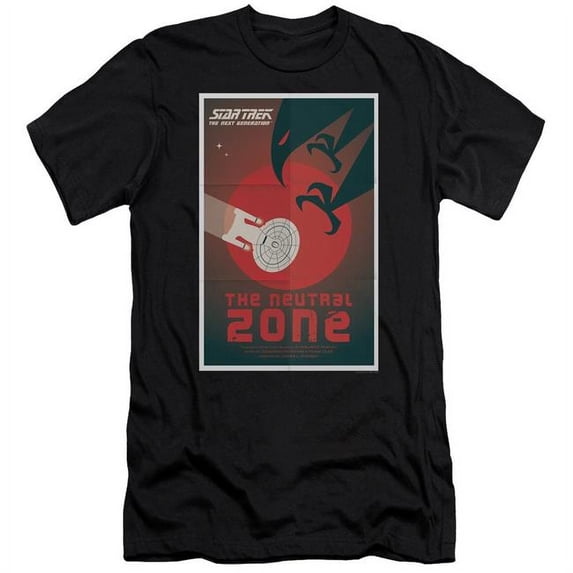 Trevco Star Trek & TNG Season 1 Episode 26 Adult 30-1 Slim Fit Short Sleeve T-Shirt, Black - Medium