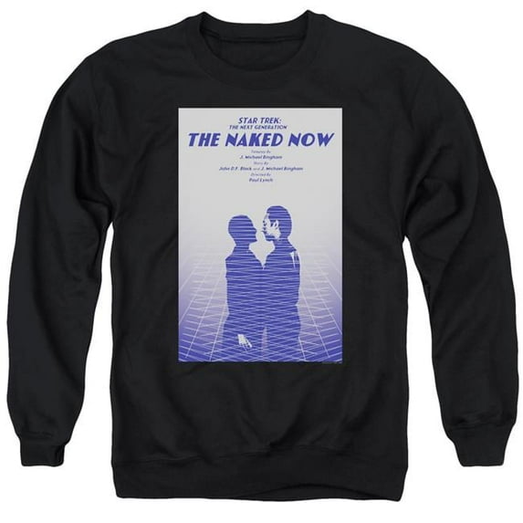 Trevco Star Trek & TNG Season 1 Episode 3 Long Sleeve Adult Crewneck Sweatshirt, Black - Medium