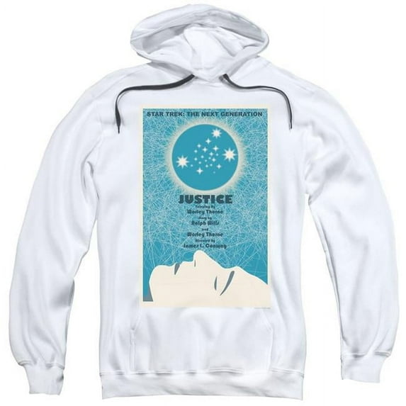 Trevco Star Trek & TNG Season 1 Episode 8 Adult Pull-Over Hoodie, White - Small