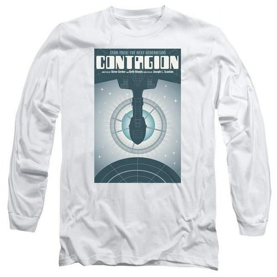 Trevco CBS2053-AL-1 Star Trek & TNG Season 2 Episode 11 Adult 18-1 Long Sleeve T-Shirt, White - Small