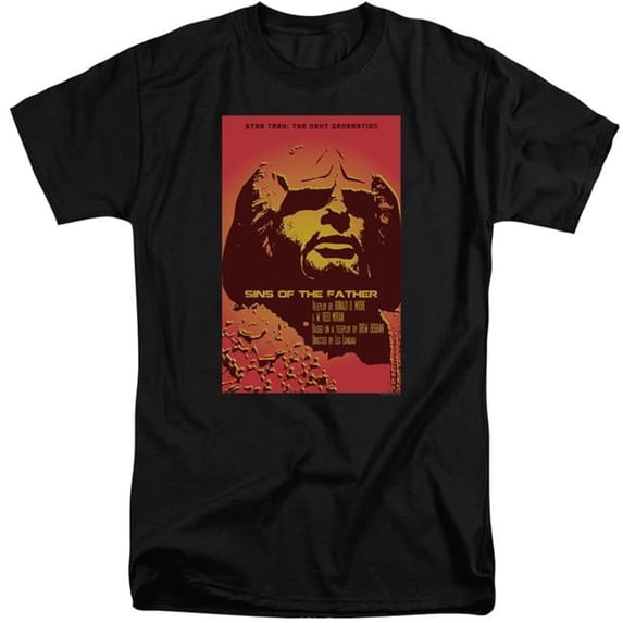 Trevco Star Trek & TNG Season 3 Episode 17 Short Sleeve Cotton Adult Tall Fit T-Shirt, Black - Extra Large