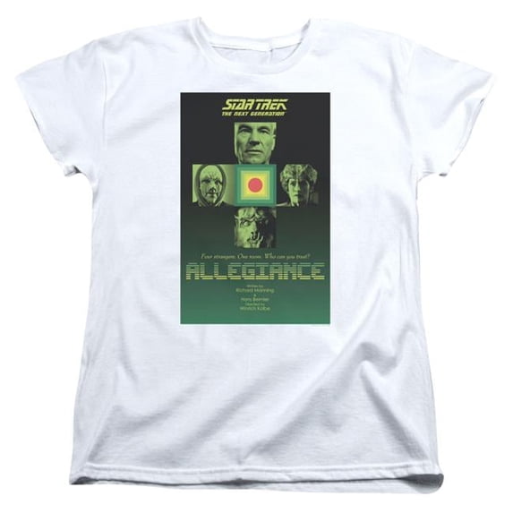 Trevco Star Trek & TNG Season 3 Episode 18 Short Sleeve Cotton Womens T-Shirt, White - Extra Large