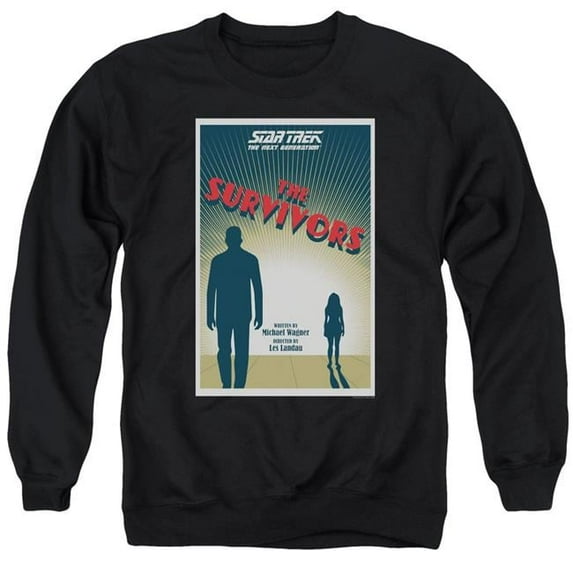 Trevco Star Trek & TNG Season 3 Episode 3 Long Sleeve Adult Crewneck Sweatshirt, Black - Medium