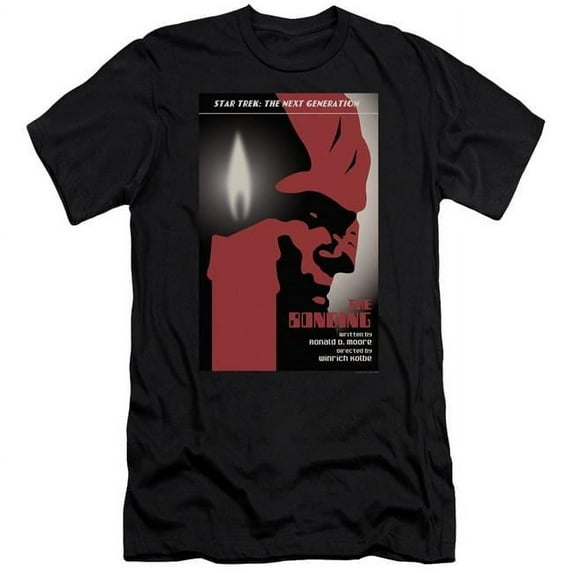 Trevco CBS2069B-PSF-3 Star Trek & TNG Season 3 Episode 5 Adult Premium Canvas Slim Fit 30-1 HBO Short Sleeve T-Shirt, Black - Large