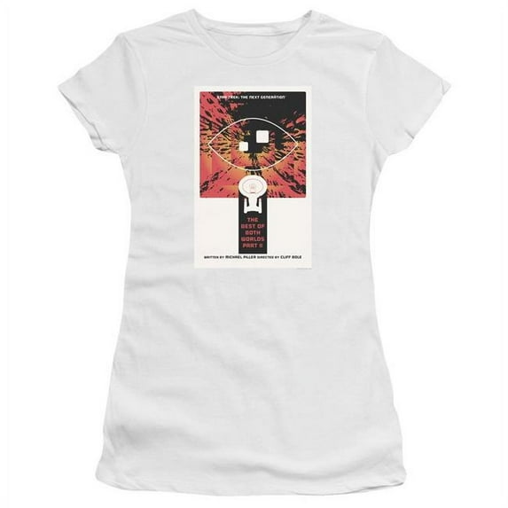 Trevco Star Trek & TNG Season 4 Episode 1 Juniors Sheer Cap Short Sleeve T-Shirt, White - Extra Large