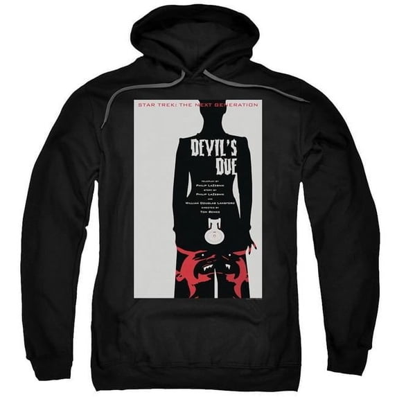 Trevco CBS2103B-AFTH-6 Star Trek & TNG Season 4 Episode 13 Adult Pull-Over Hoodie, Black - 3X