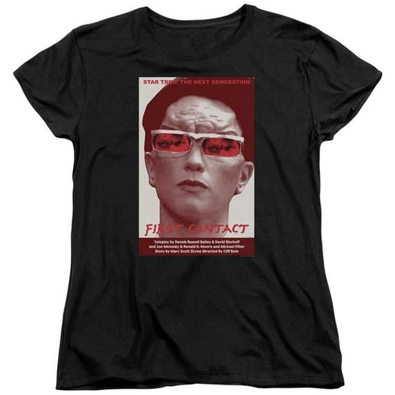Trevco Star Trek & TNG Season 4 Episode 15 Womens Short Sleeve T-Shirt, Black - Large