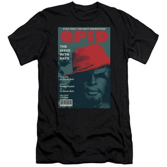 Trevco Star Trek & TNG Season 4 Episode 20 Adult 30-1 Slim Fit Short Sleeve T-Shirt, Black - Medium