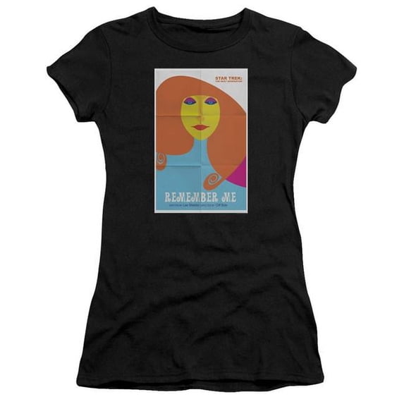 Trevco Star Trek & TNG Season 4 Episode 5 Juniors Sheer Cap Short Sleeve T-Shirt, Black - Large