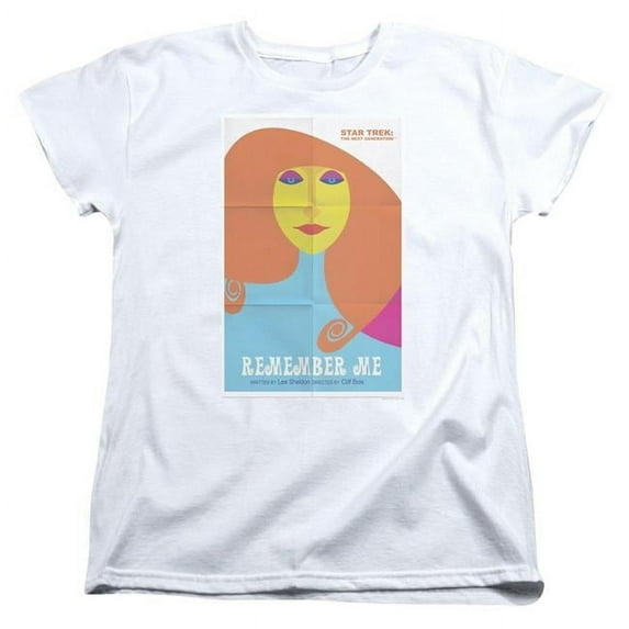 Trevco CBS2095-WT-2 Star Trek & TNG Season 4 Episode 5 Womens Short Sleeve T-Shirt, White - Medium