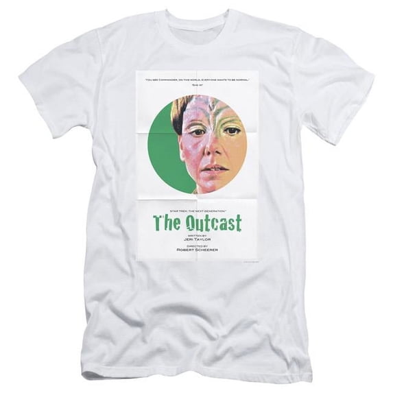 Trevco Star Trek & TNG Season 5 Episode 17 Adult 30-1 Slim Fit Short Sleeve T-Shirt, White - Large