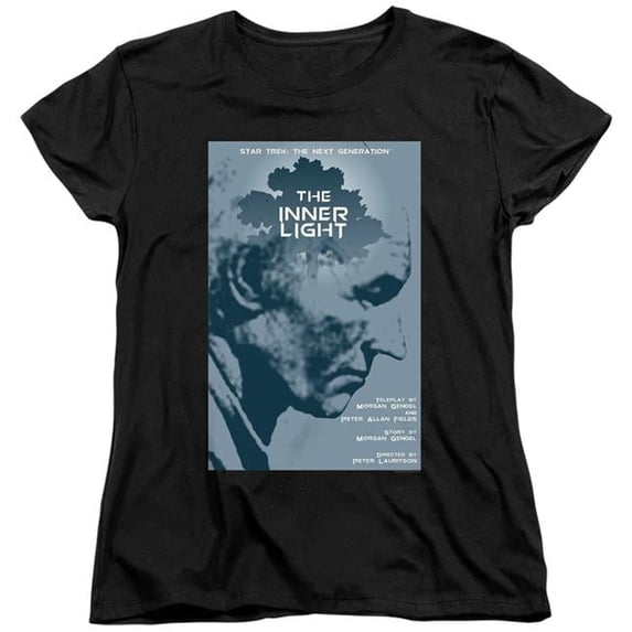 Trevco CBS2141B-WT-1 Star Trek & TNG Season 5 Episode 25 Womens Short Sleeve T-Shirt, Black - Small
