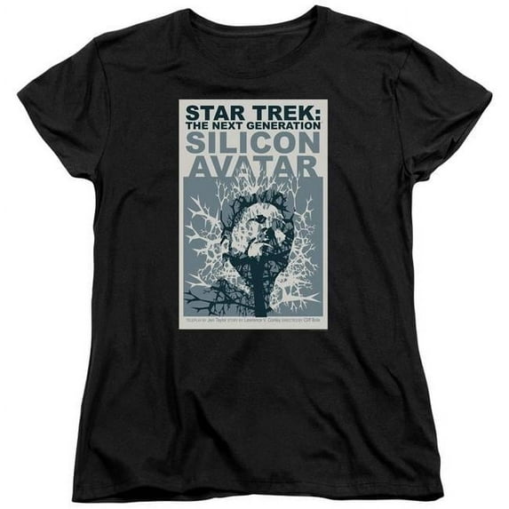 Trevco CBS2120B-WT-2 Star Trek & TNG Season 5 Episode 4 Womens Short Sleeve T-Shirt, Black - Medium