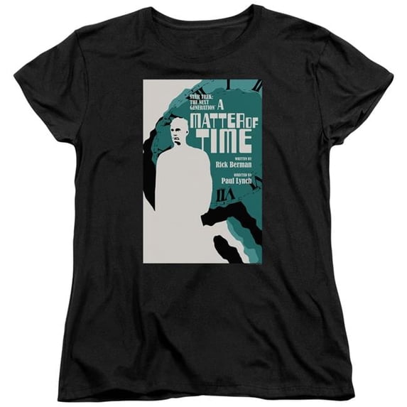 Trevco CBS2125B-WT-1 Star Trek & TNG Season 5 Episode 9 Womens Short Sleeve T-Shirt, Black - Small