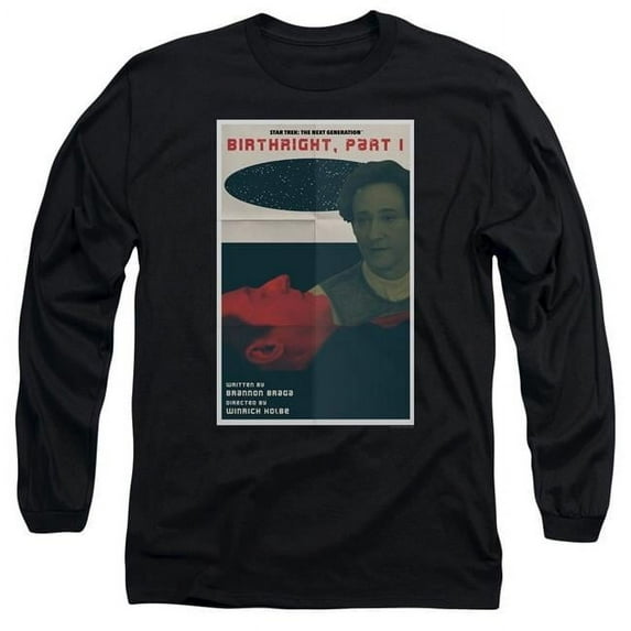 Trevco Star Trek & TNG Season 6 Episode 16 Adult Cotton Long Sleeve 18-1 T-Shirt, Black - 2X