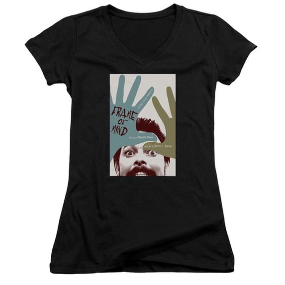 Trevco Star Trek & TNG Season 6 Episode 21 Junior Sheer Cap Sleeve Cotton V-Neck T-Shirt, Black - Small